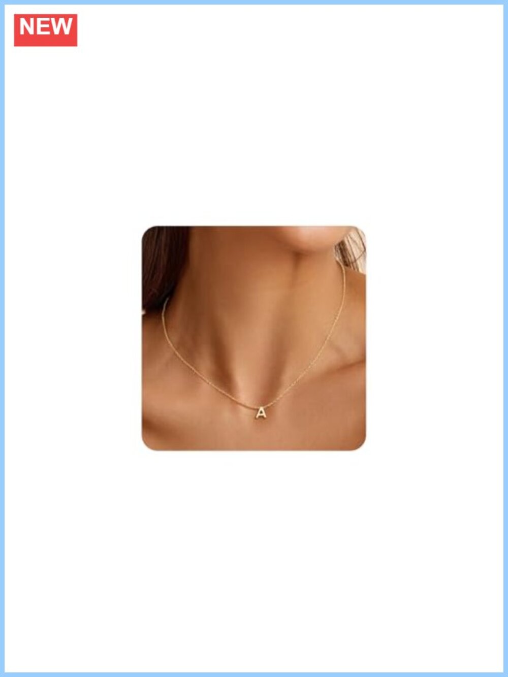 14k Gold Plated Initial Pendant Necklace for Women Birthday Gift